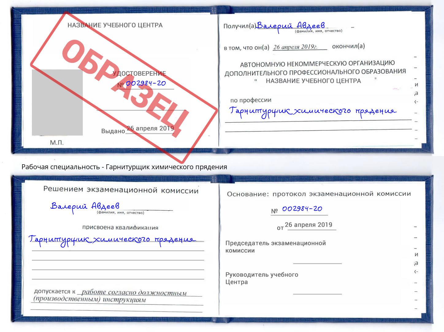 Гарнитурщик химического прядения Архангельск