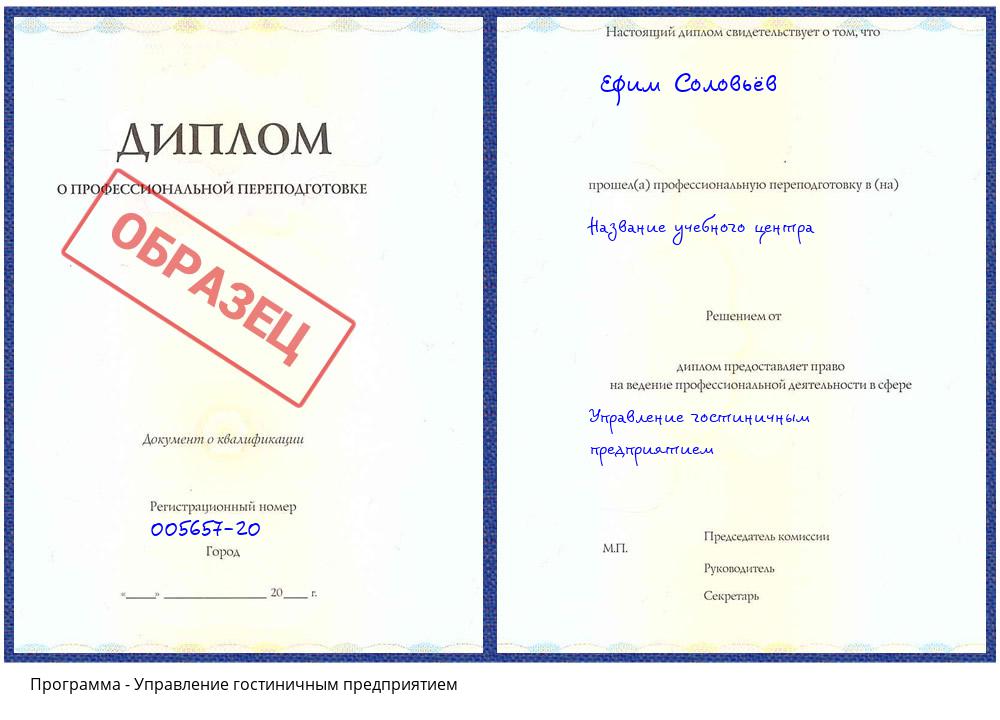 Управление гостиничным предприятием Архангельск